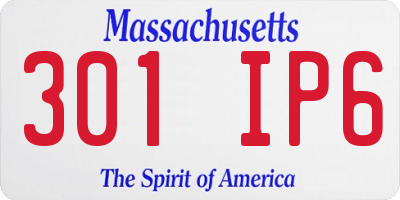 MA license plate 301IP6