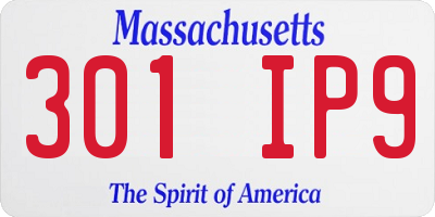 MA license plate 301IP9