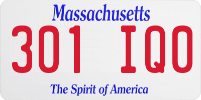 MA license plate 301IQ0