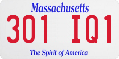 MA license plate 301IQ1