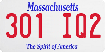 MA license plate 301IQ2