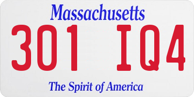 MA license plate 301IQ4