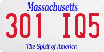 MA license plate 301IQ5