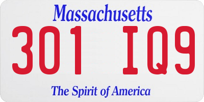 MA license plate 301IQ9