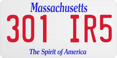 MA license plate 301IR5