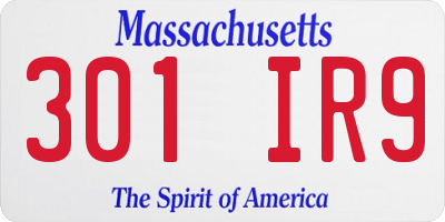 MA license plate 301IR9