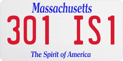 MA license plate 301IS1