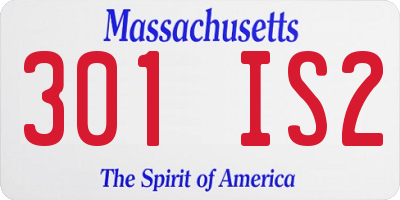 MA license plate 301IS2