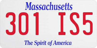 MA license plate 301IS5