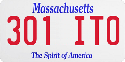 MA license plate 301IT0