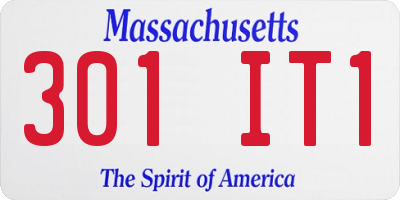 MA license plate 301IT1