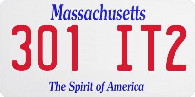 MA license plate 301IT2
