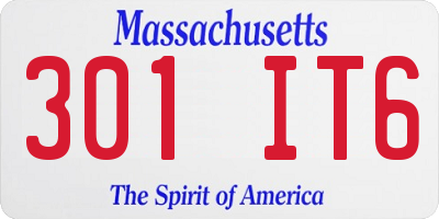 MA license plate 301IT6