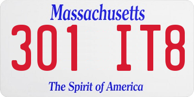 MA license plate 301IT8