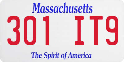 MA license plate 301IT9