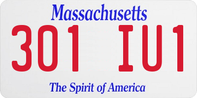 MA license plate 301IU1