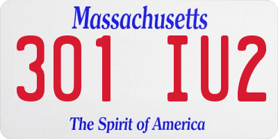 MA license plate 301IU2
