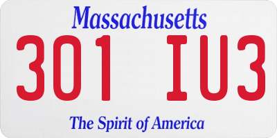 MA license plate 301IU3