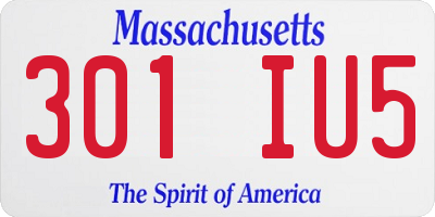 MA license plate 301IU5