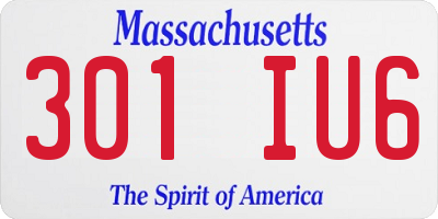 MA license plate 301IU6