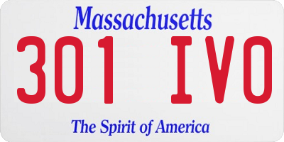 MA license plate 301IV0