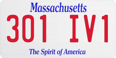MA license plate 301IV1
