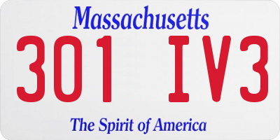 MA license plate 301IV3
