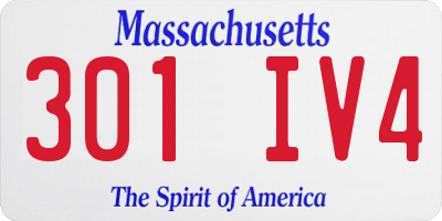 MA license plate 301IV4