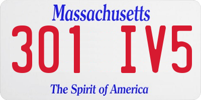 MA license plate 301IV5