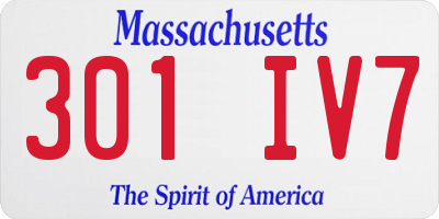 MA license plate 301IV7