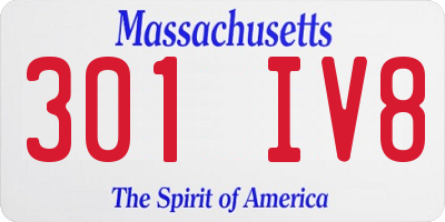MA license plate 301IV8