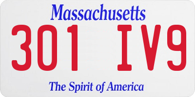 MA license plate 301IV9