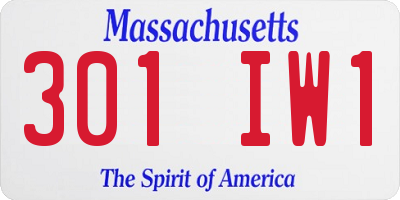 MA license plate 301IW1