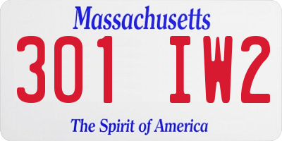MA license plate 301IW2