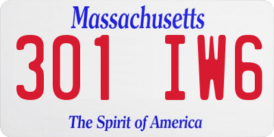 MA license plate 301IW6