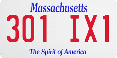 MA license plate 301IX1