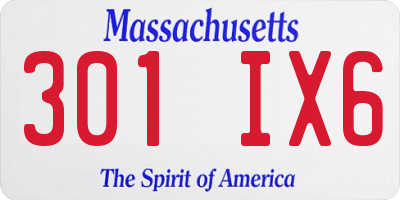 MA license plate 301IX6