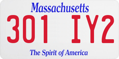MA license plate 301IY2