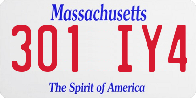 MA license plate 301IY4