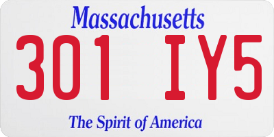 MA license plate 301IY5