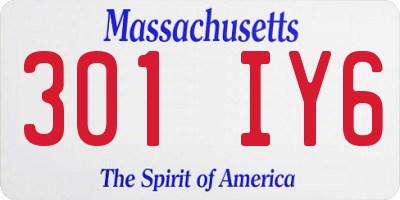 MA license plate 301IY6