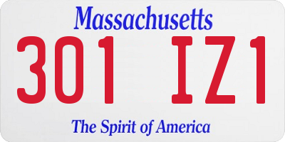 MA license plate 301IZ1