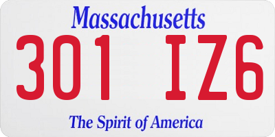 MA license plate 301IZ6