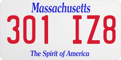 MA license plate 301IZ8