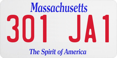 MA license plate 301JA1