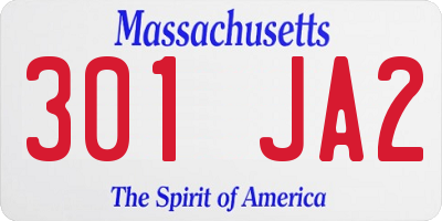 MA license plate 301JA2