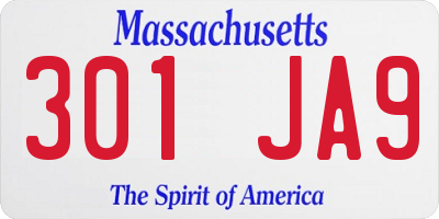 MA license plate 301JA9