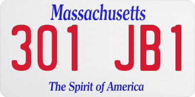 MA license plate 301JB1