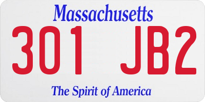 MA license plate 301JB2
