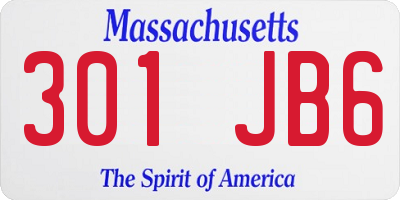 MA license plate 301JB6